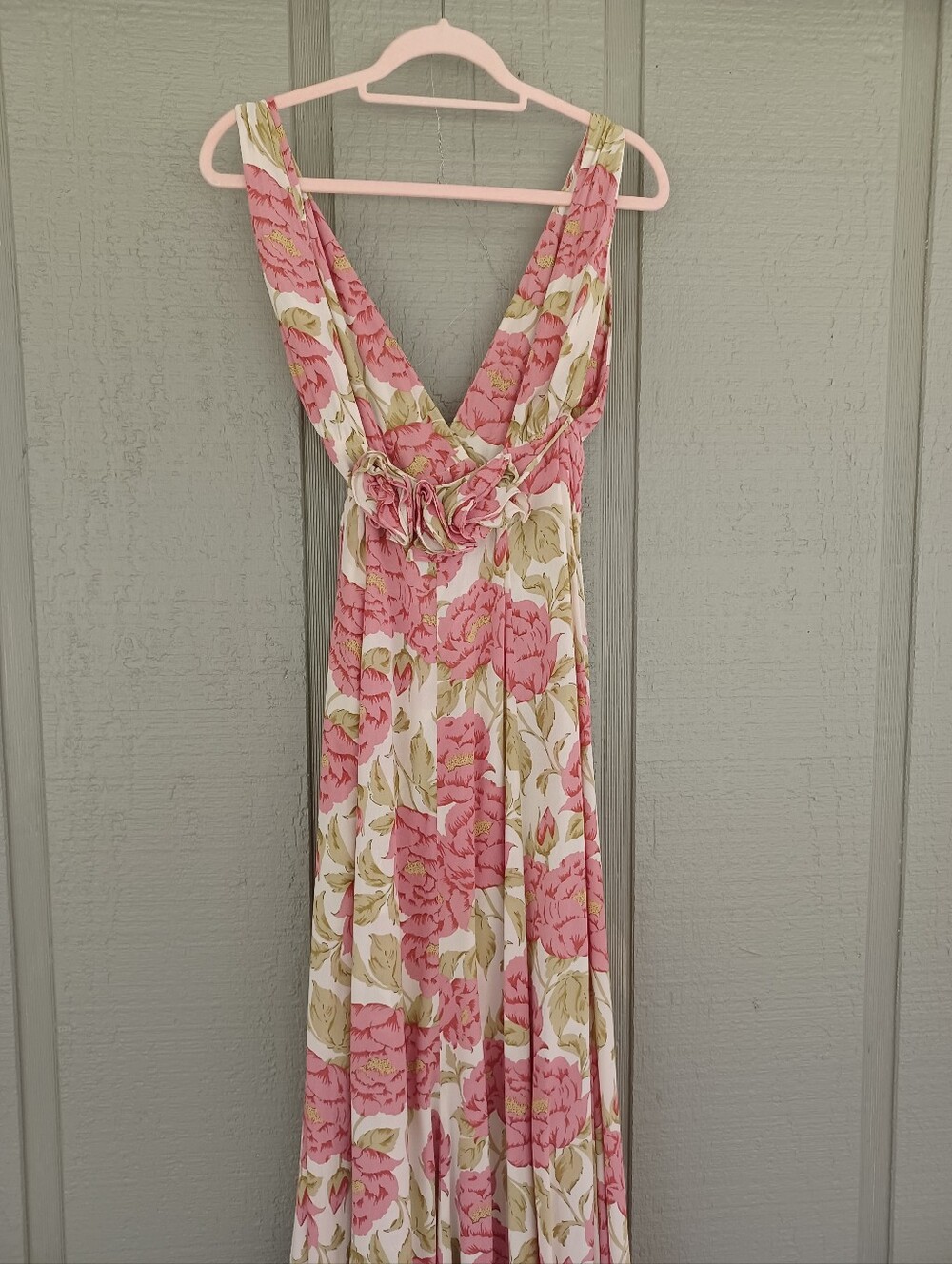 Reformation Anne Floral Wrap Gown Dress Size 0 Women Viscose Sleeveless In Flora - Picture 3 of 16